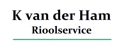 Het logo van K. van der Ham riool service reparatie en verstoppingen, uw rioleringsbedrijf voor in Breda